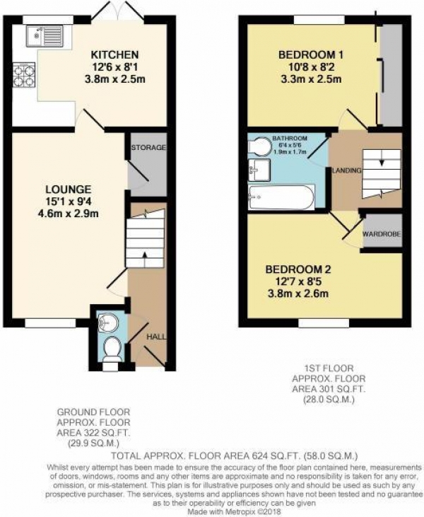 Floor Plan Image for 2 Bedroom Semi-Detached House for Sale in Bucksey Close, Little Heath, COVENTRY