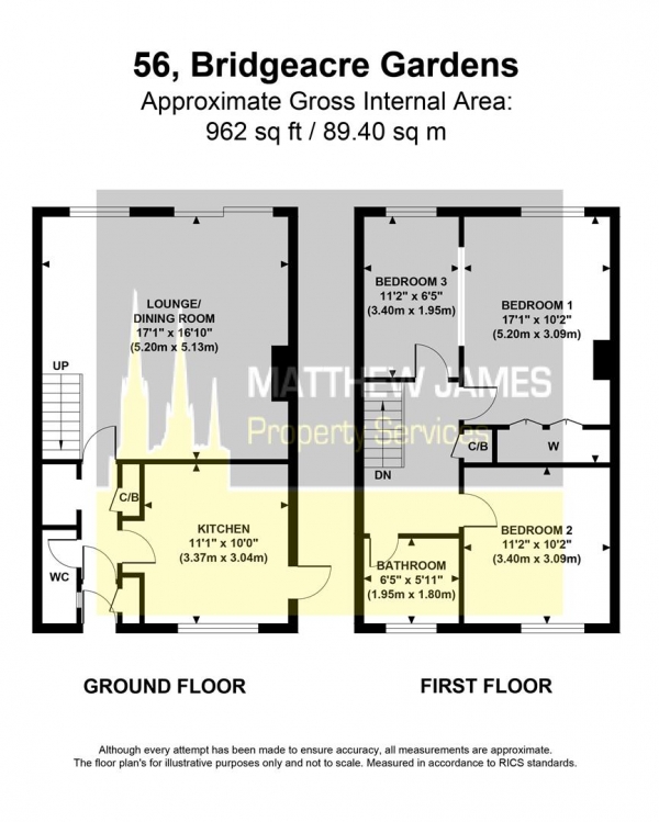 Floor Plan Image for 3 Bedroom End of Terrace House for Sale in Bridgeacre Gardens, Coventry