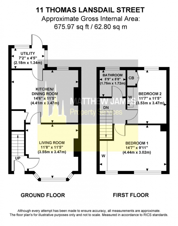 Floor Plan Image for 2 Bedroom Terraced House for Sale in Thomas Landsdail Street, Coventry