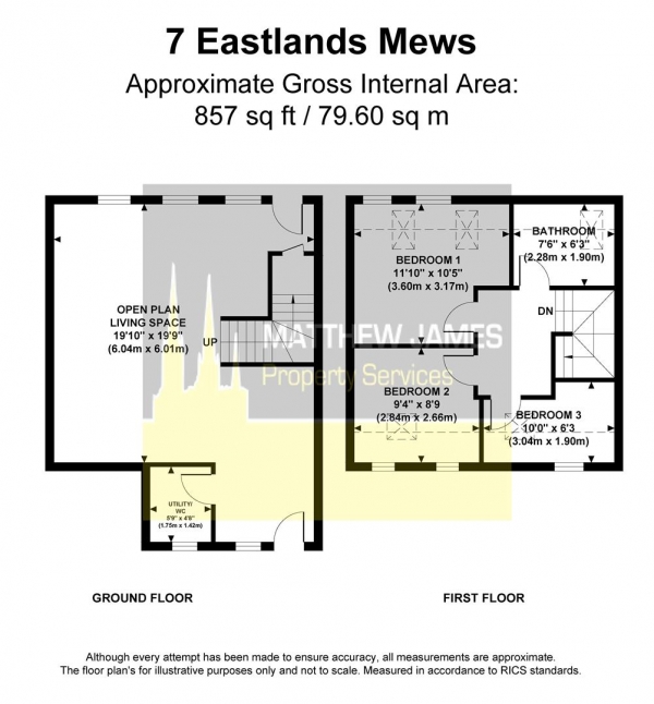 Floor Plan Image for 3 Bedroom Town House for Sale in St. Peters Road, Rugby