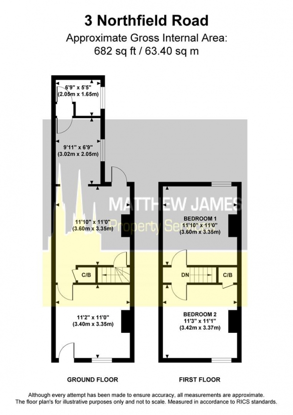 Floor Plan Image for 2 Bedroom Terraced House for Sale in Northfield Road, COVENTRY