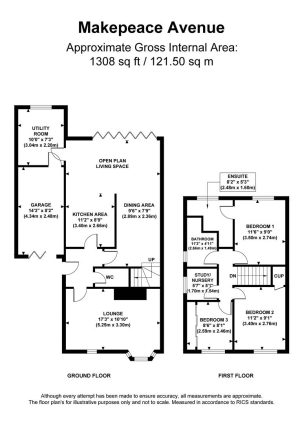 Floor Plan Image for 3 Bedroom Link Detached House for Sale in Makepeace Avenue, Warwick