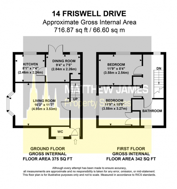 Floor Plan Image for 2 Bedroom End of Terrace House for Sale in Friswell Drive, COVENTRY