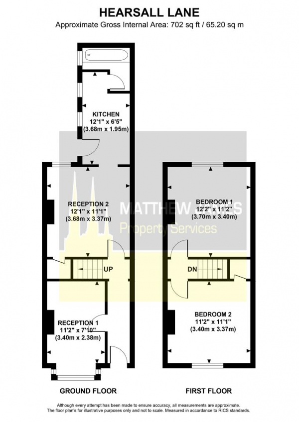 Floor Plan for 2 Bedroom Terraced House for Sale in Hearsall Lane, Earlsdon, COVENTRY, CV5, 6HF -  &pound139,995