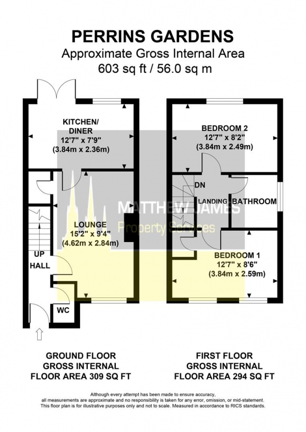 Floor Plan Image for 2 Bedroom End of Terrace House for Sale in Perrins Gardens, Weavers Gate, Coventry