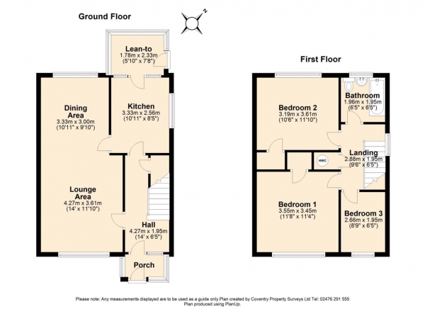 Floor Plan Image for 3 Bedroom Semi-Detached House for Sale in Colina Close, Willenhall, Coventry