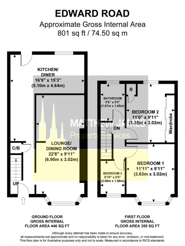 Floor Plan Image for 3 Bedroom Terraced House for Sale in Edward Road, Keresley, Coventry