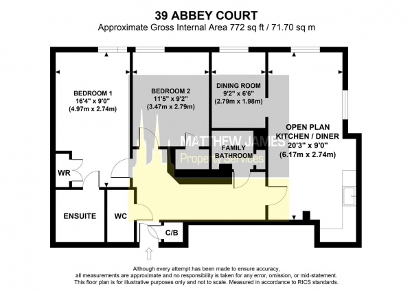 Floor Plan Image for 2 Bedroom Apartment for Sale in Abbey Court, Priory Place, Coventry