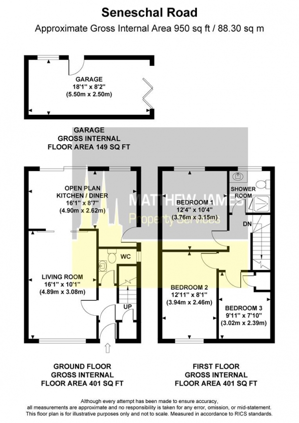 Floor Plan Image for 3 Bedroom Semi-Detached House for Sale in Seneschal Road, Cheylesmore, Coventry