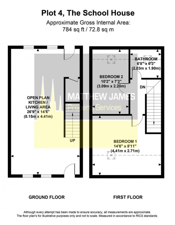 Floor Plan Image for 2 Bedroom Town House for Sale in Rugby