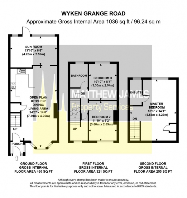 Floor Plan Image for 3 Bedroom Terraced House for Sale in Wyken Grange Road, Coventry