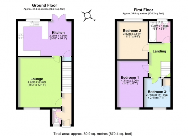 Floor Plan Image for 3 Bedroom Link Detached House for Sale in Ludlow Road, Coventry