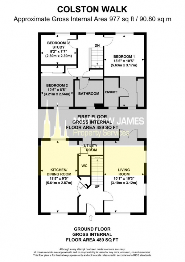 Floor Plan Image for 3 Bedroom Detached House for Sale in Colston Walk, Coventry, CV6