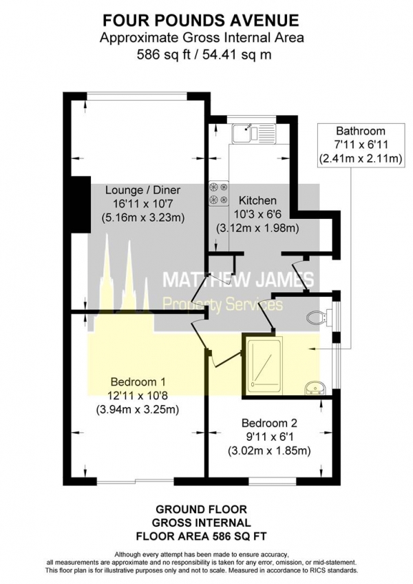 Floor Plan for 2 Bedroom Maisonette for Sale in Four Pounds Avenue, Coventry, CV5, 8DG -  &pound129,995