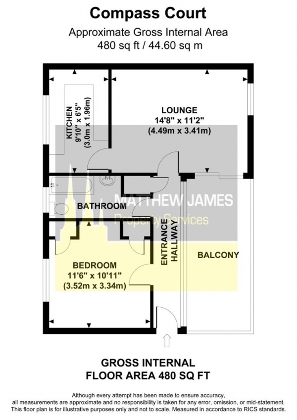 Floor Plan Image for 1 Bedroom Apartment for Sale in Norfolk Street, Coventry