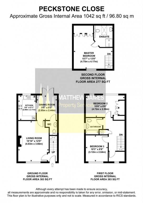 Floor Plan Image for 3 Bedroom End of Terrace House for Sale in Peckstone Close, Parkside, COVENTRY