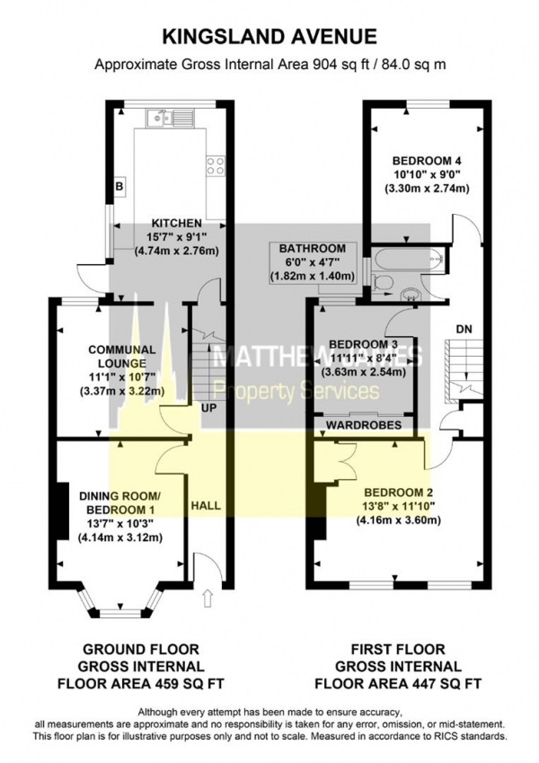 Floor Plan Image for 4 Bedroom Terraced House for Sale in Kingsland Avenue, Earlsdon, Coventry