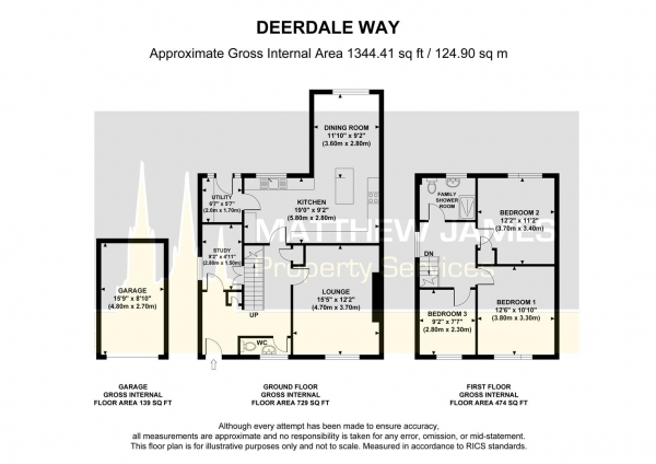 Floor Plan Image for 3 Bedroom Detached House for Sale in Deerdale Way, Binley, CV3