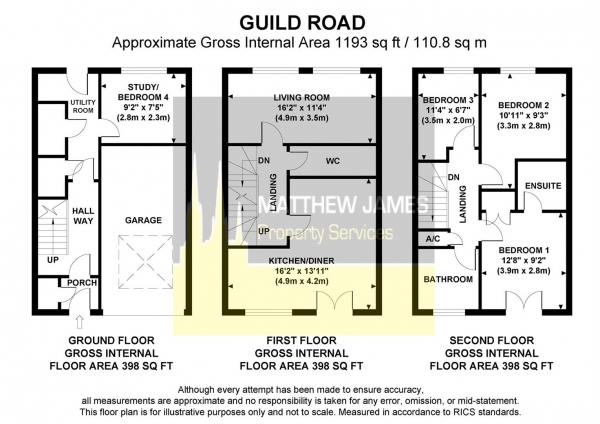 Floor Plan Image for 4 Bedroom Terraced House for Sale in Guild Road, Coventry