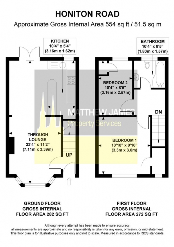 Floor Plan Image for 2 Bedroom Terraced House for Sale in Honiton Road, Wyken, CV2