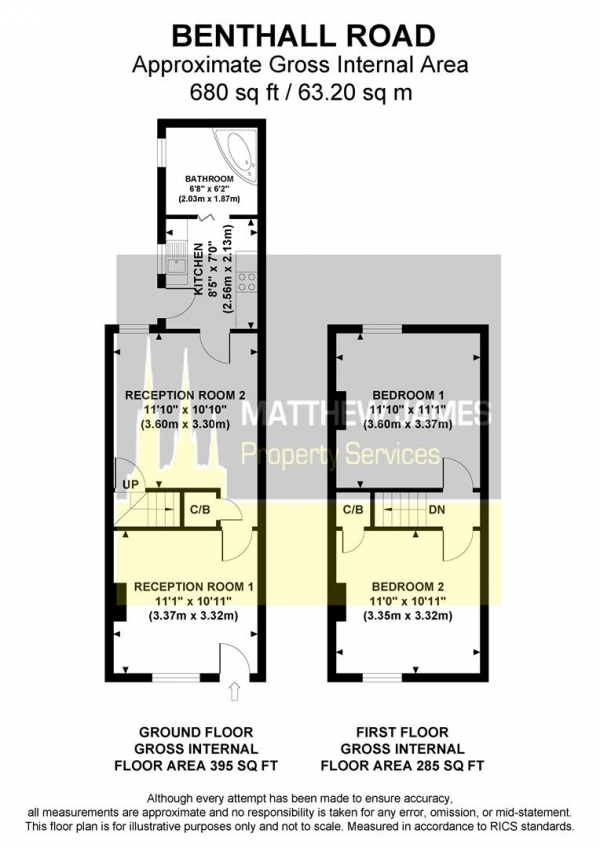 Floor Plan Image for 2 Bedroom Terraced House for Sale in Benthall Road, Coventry, CV6 - No Chain