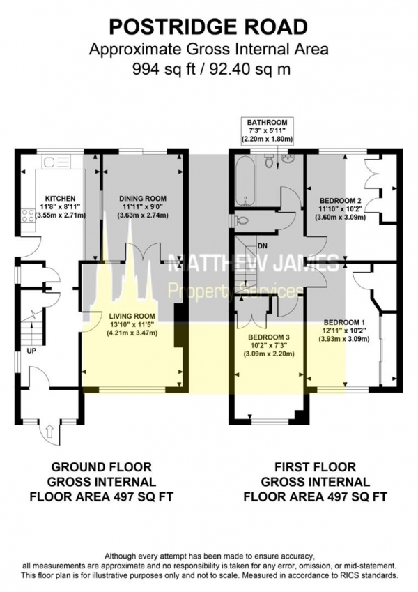 Floor Plan Image for 3 Bedroom Semi-Detached House for Sale in Postbridge Road, Stivichall, Coventry