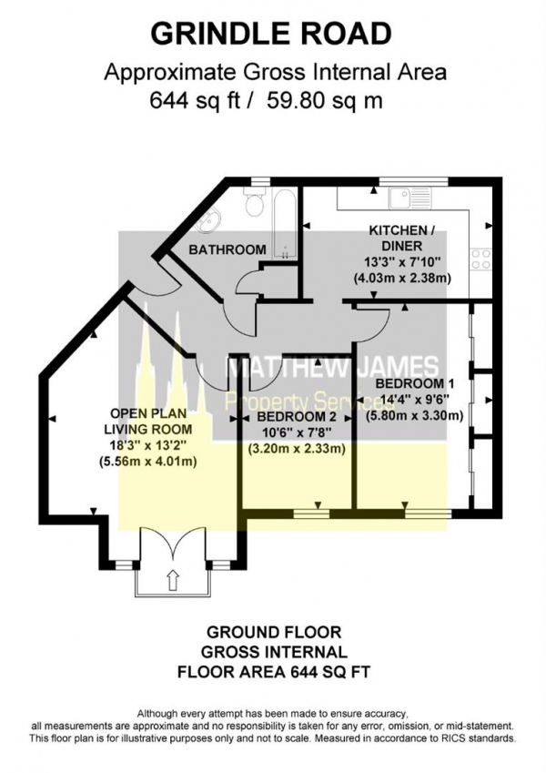 Floor Plan Image for 2 Bedroom Apartment for Sale in Grindle Road, Longford, Coventry