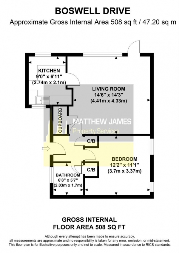 Floor Plan Image for 1 Bedroom Bungalow for Sale in Boswell Drive, Walsgrave On Sowe, Coventry