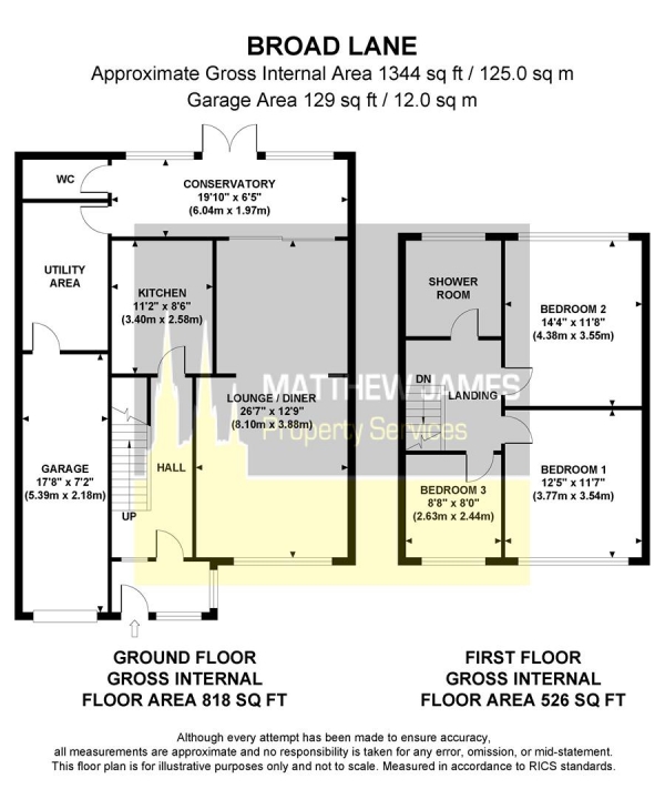 Floor Plan Image for 3 Bedroom Semi-Detached House for Sale in Broad Lane, Eastern Green CV5