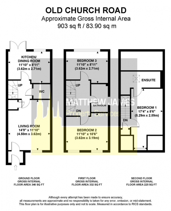 Floor Plan Image for 3 Bedroom Semi-Detached House for Sale in Old Church Road, Little Heath, Coventry