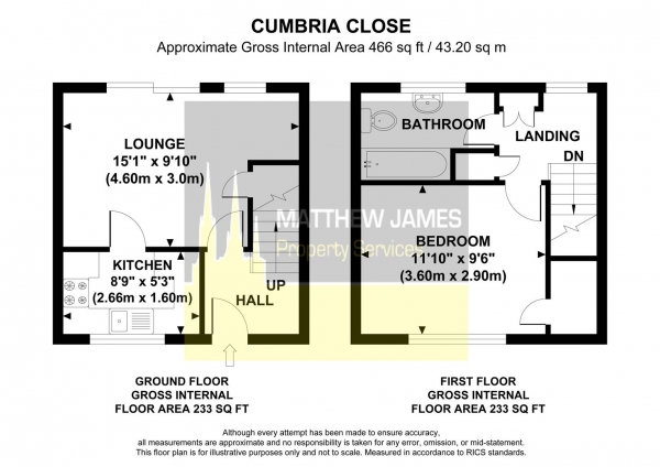 Floor Plan Image for 1 Bedroom Semi-Detached House for Sale in Cumbria Close, Lower Coundon, CV1