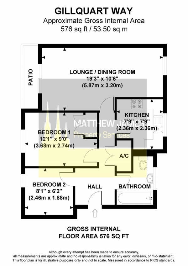 Floor Plan Image for 2 Bedroom Apartment for Sale in Gillquart Way, Coventry