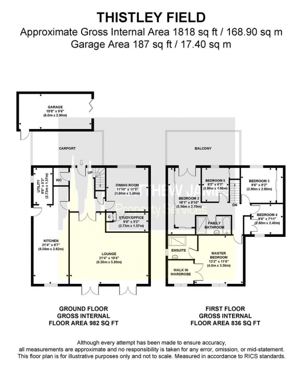 Floor Plan Image for 5 Bedroom Detached House for Sale in Thistley Field, Coundon, CV6