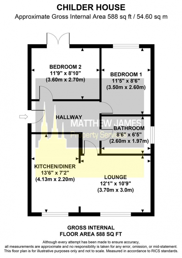 Floor Plan Image for 2 Bedroom Apartment for Sale in Childer Close, Paragon Park, Coventry