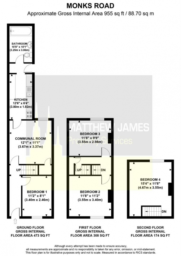 Floor Plan Image for 4 Bedroom Terraced House for Sale in Monks Road, Coventry