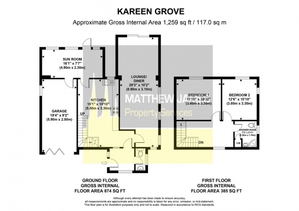 Floor Plan Image for 2 Bedroom Detached House for Sale in Kareen Grove, Binley Woods - No Onwards Chain