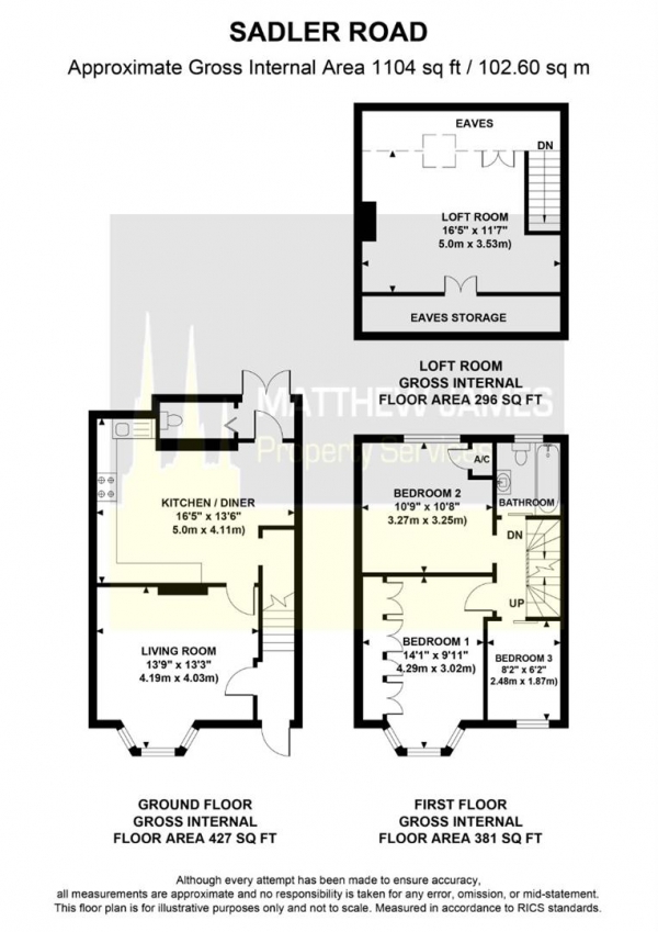 Floor Plan Image for 3 Bedroom Terraced House for Sale in Sadler Road, Coventry