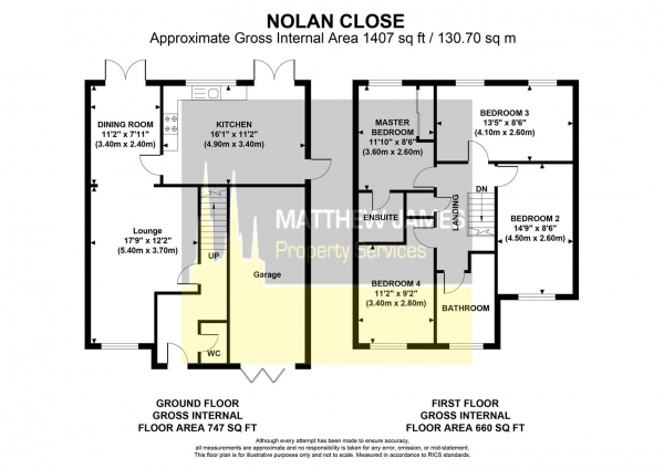 Floor Plan for 4 Bedroom Detached House for Sale in Nolan Close, Longford, Coventry - FOUR DOUBLE BEDROOM, CV6, 6QB - Offers Over &pound319,995