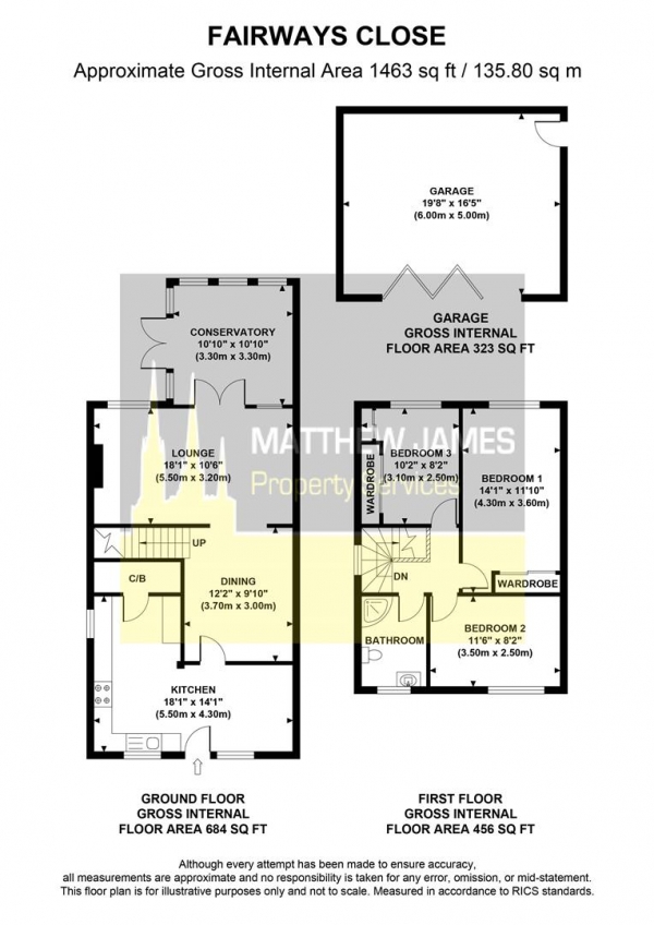 Floor Plan Image for 3 Bedroom End of Terrace House for Sale in Fairways Close, Allesley Village