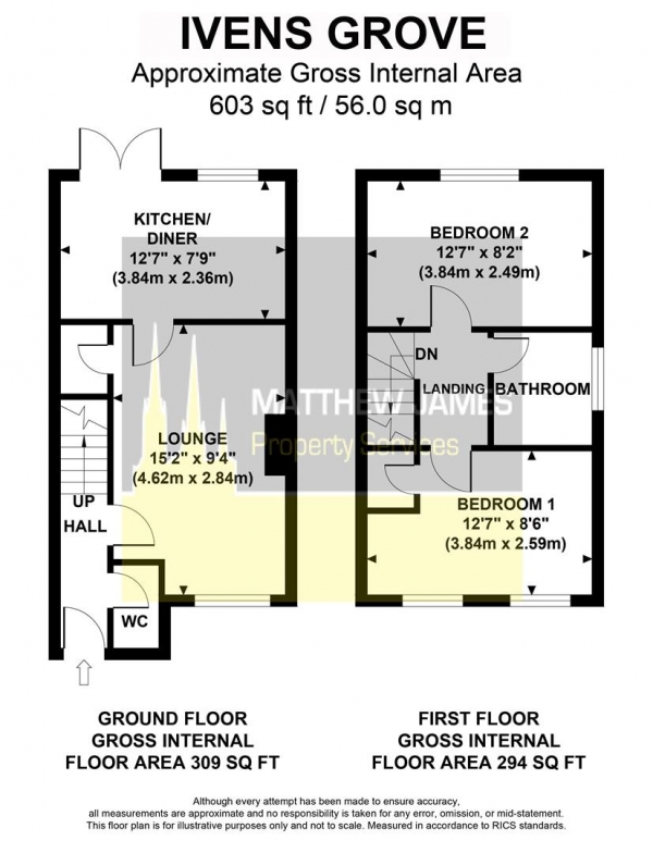 Floor Plan Image for 2 Bedroom End of Terrace House for Sale in Ivens Grove, CV2 - 25 % Market Discount