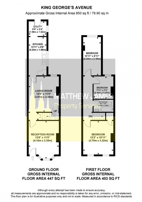 Floor Plan Image for 3 Bedroom Terraced House for Sale in King Georges Avenue, Foleshill, Coventry