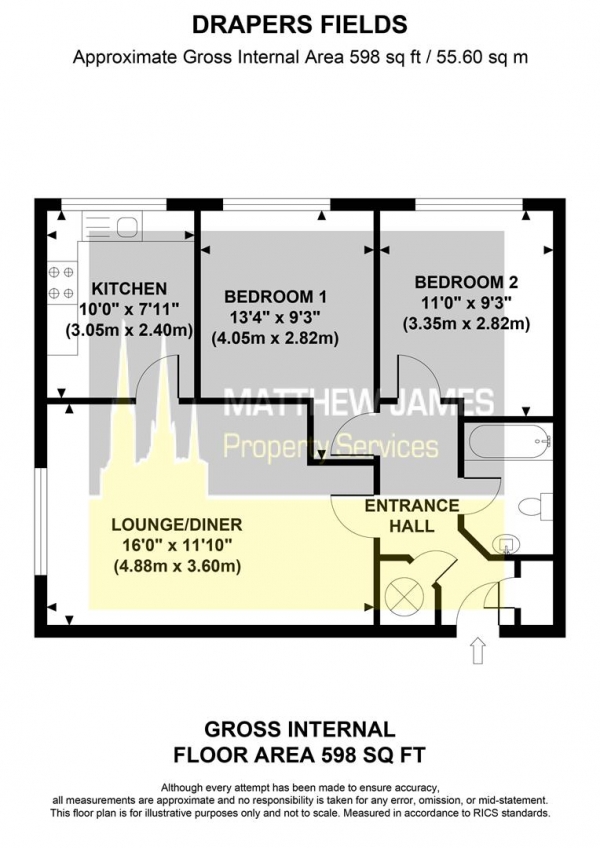 Floor Plan Image for 2 Bedroom Apartment for Sale in Drapers Fields, CV1