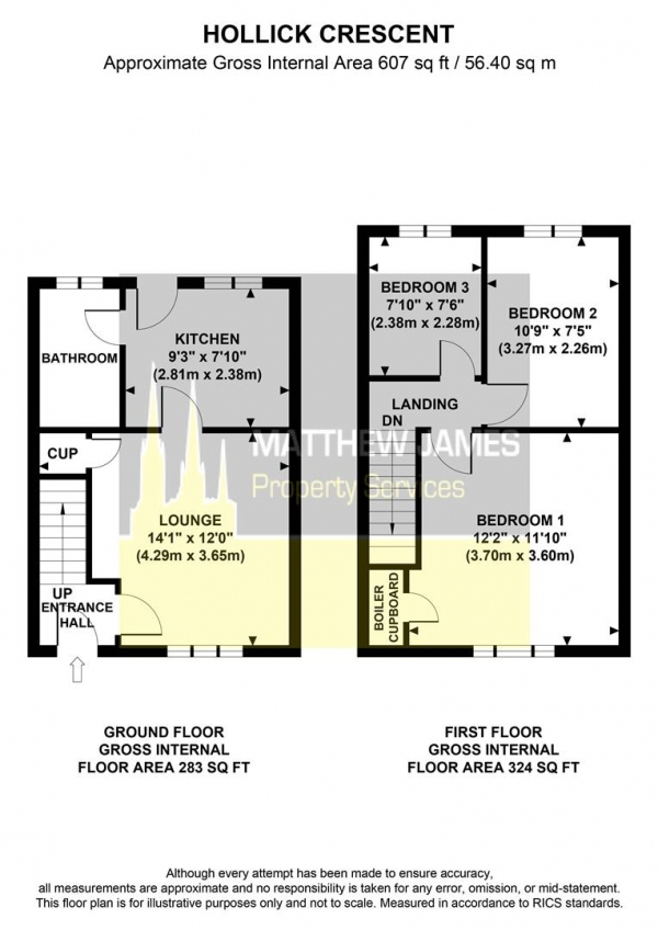 Floor Plan Image for 3 Bedroom End of Terrace House for Sale in Hollick Crescent, Gun Hill - Renovated Througout