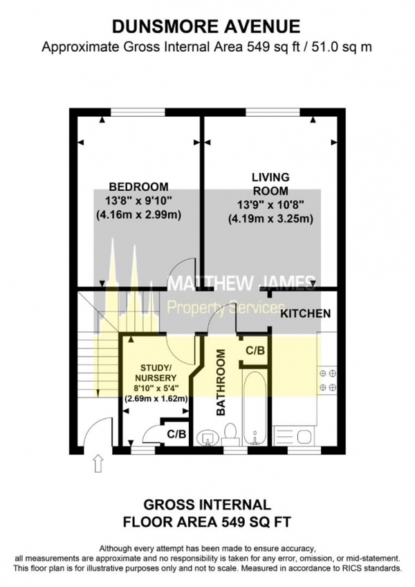 Floor Plan Image for 1 Bedroom Maisonette for Sale in Dunsmore Avenue, Willenhall, Coventry