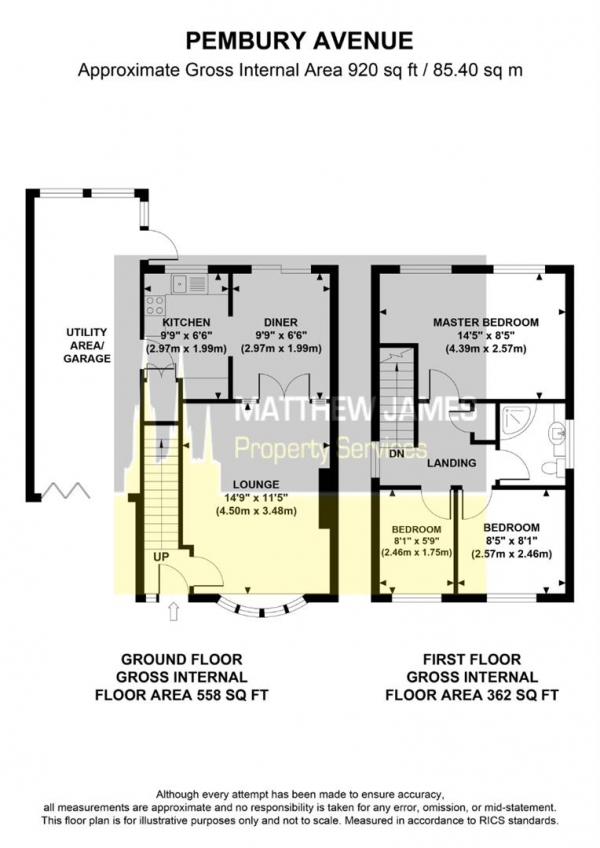 Floor Plan Image for 3 Bedroom Link Detached House for Sale in Pembury Avenue, Longford - No Onwards Chain