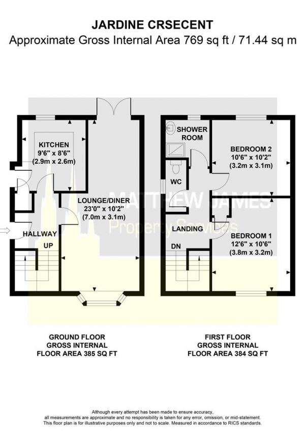 Floor Plan Image for 2 Bedroom End of Terrace House for Sale in Jardine Crescent, CV4 - No Onwards Chain