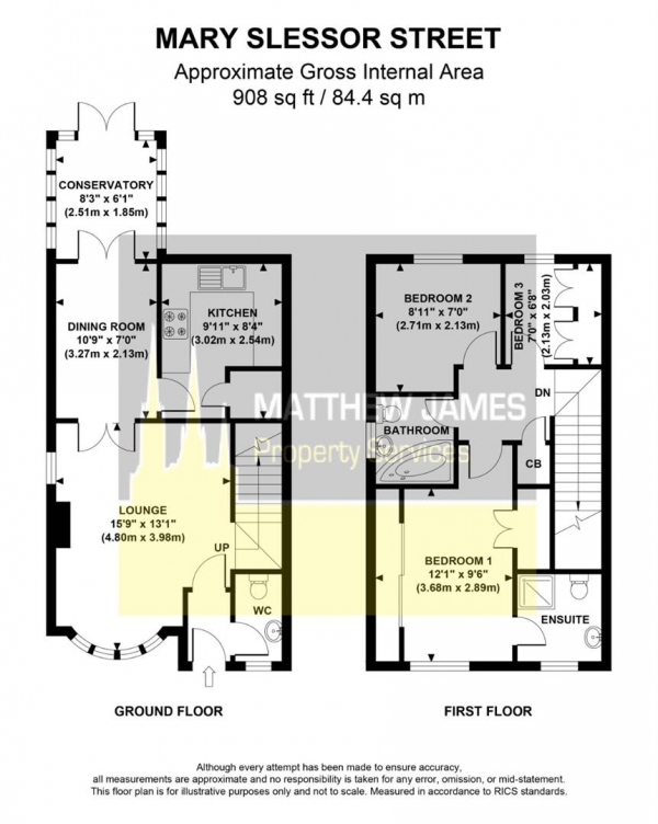 Floor Plan Image for 3 Bedroom Semi-Detached House for Sale in Mary Slessor Street, Willenhall, Coventry