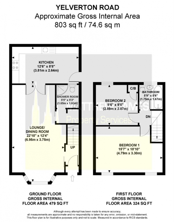 Floor Plan Image for 2 Bedroom Terraced House for Sale in Yelverton Road, Radford, Coventry