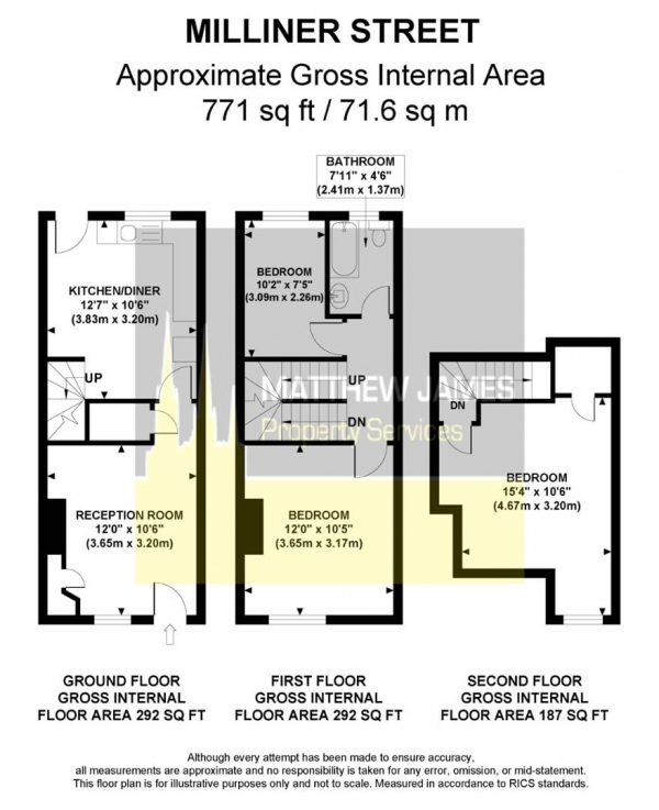 Floor Plan Image for 3 Bedroom Terraced House for Sale in Mulliner Street, Coventry