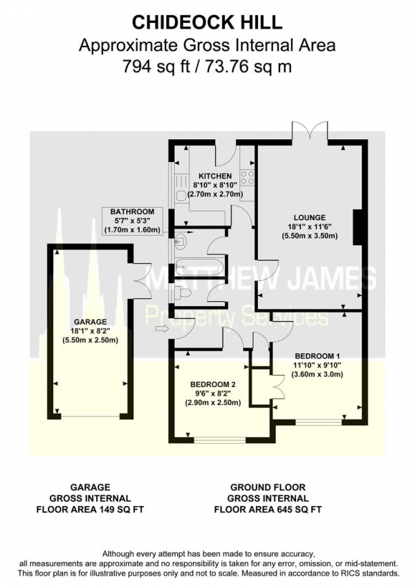 Floor Plan Image for 2 Bedroom Semi-Detached Bungalow for Sale in Chideock Hill, Styvechale, CV3 - No Chain